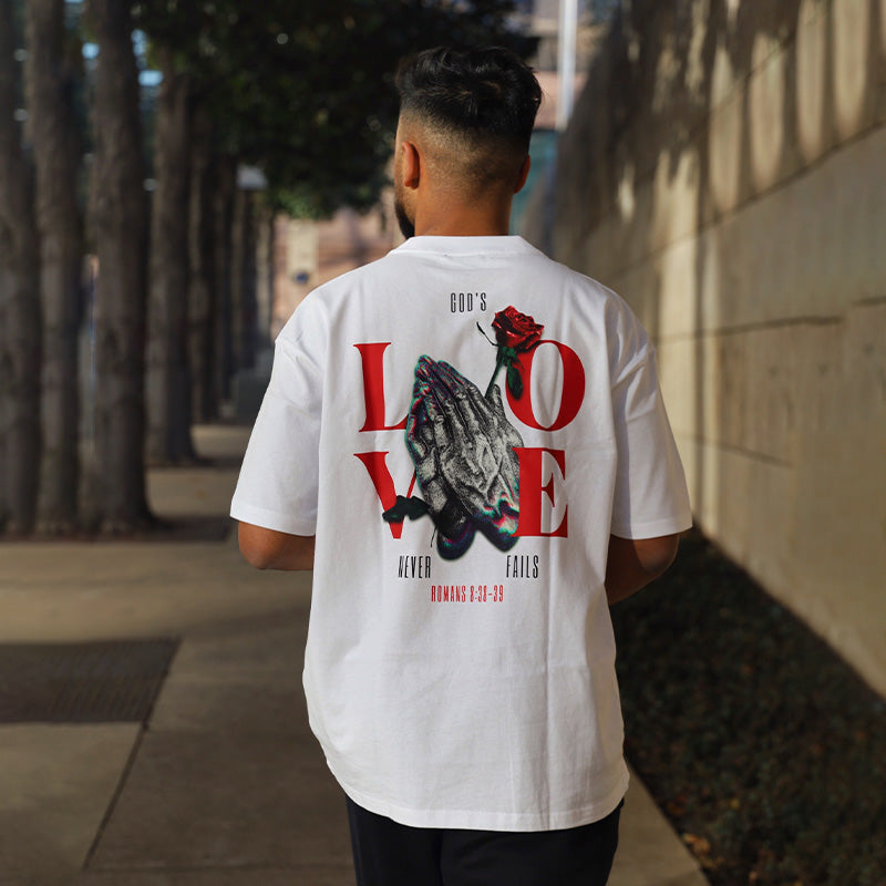 100% Cotton™️ God's Love Never Fails Print T-shirt