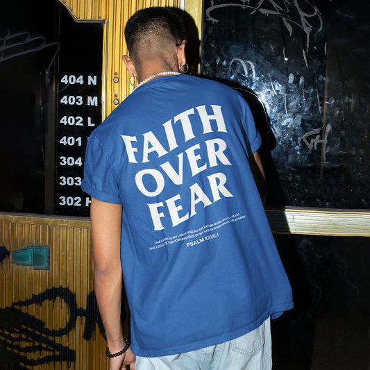 Faith Over Fear Print Causal T-shirt