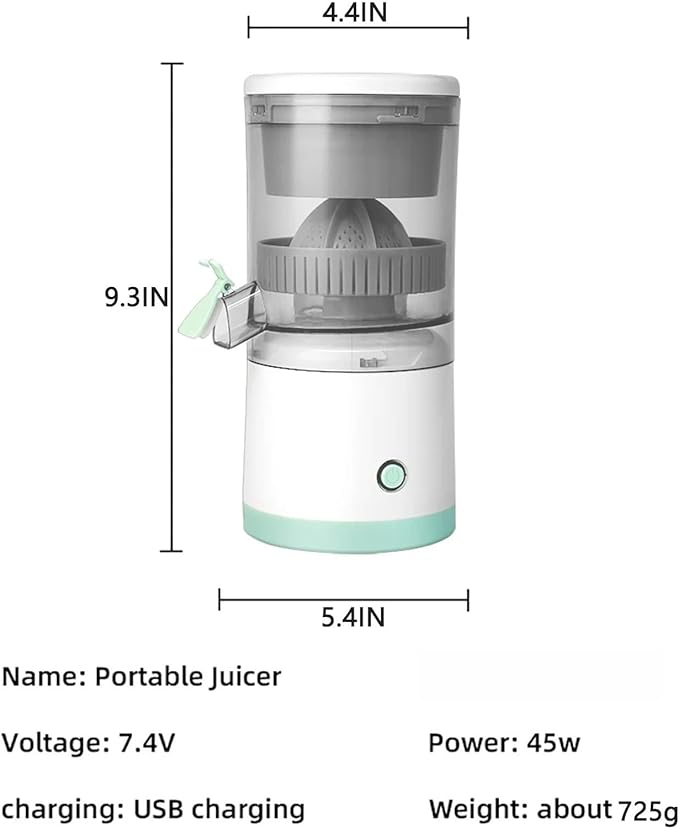 Automatic Separation Juicer, Electric Citrus Juicer, Portable Rechargeable Juicer Machines with USB Cable, Portable Juicer, Mini Multifunctional Fruit Squeezer