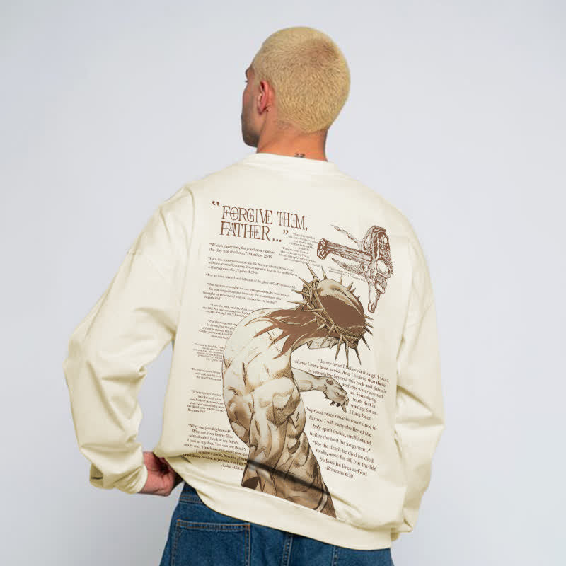 Forgive Them,Father Bible Verses Print Sweatshirt