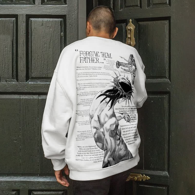 Forgive Them,Father Bible Verses Print Sweatshirt