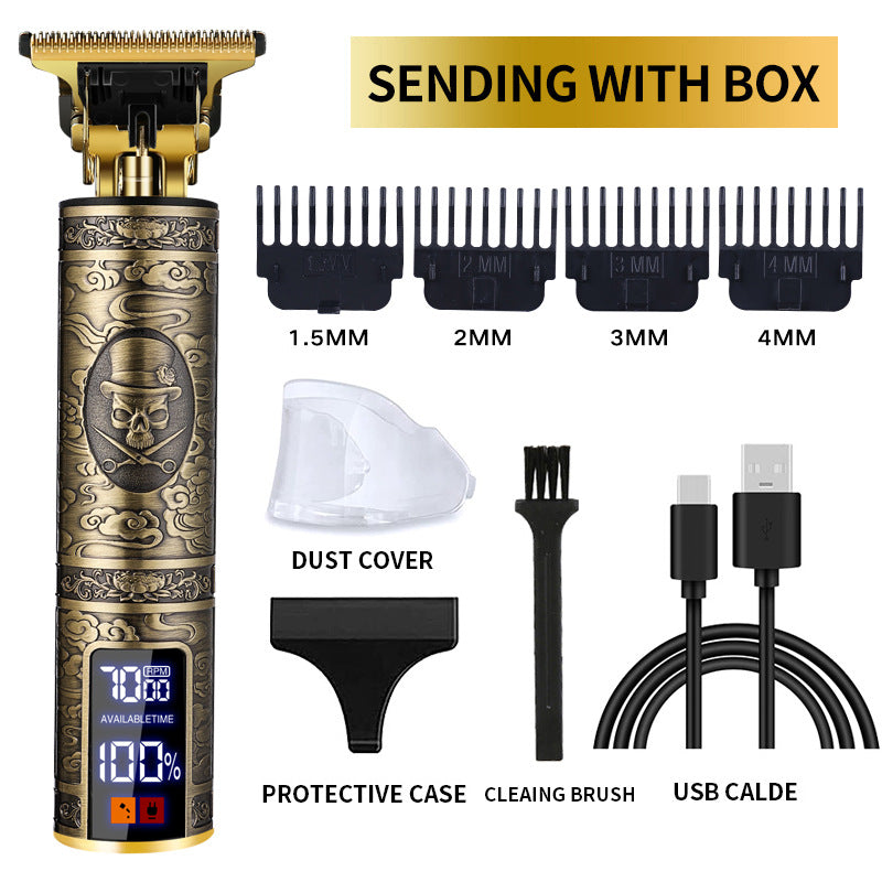 Premium Skull LCD - Barber Knight Professional Hair Trimmer
