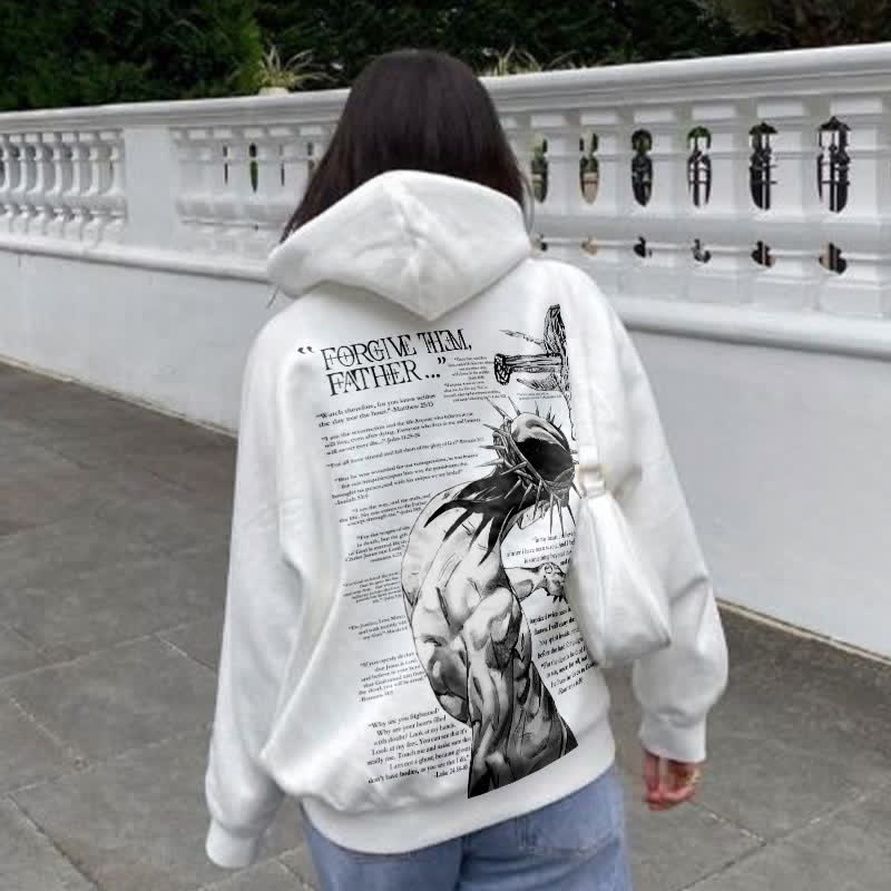 Forgive Them,Father Bible Verses Print Women's Hoodie
