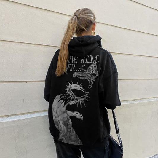 Forgive Them,Father Print Women's Hoodie