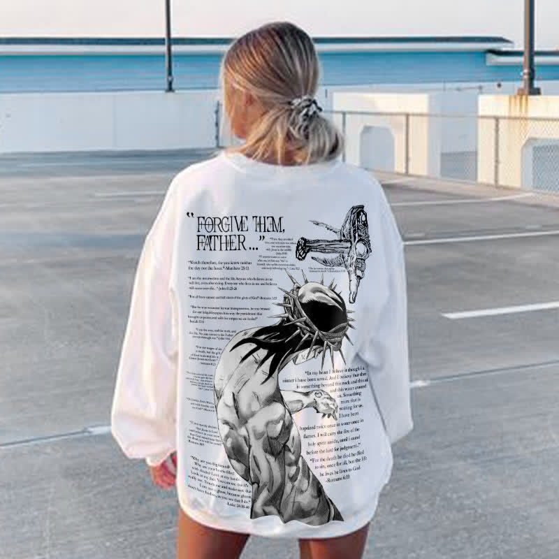 Forgive Them,Father Bible Verses Print Womens' Sweatshirt