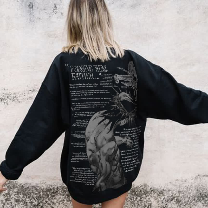 Forgive Them,Father Bible Verses Print Womens' Sweatshirt