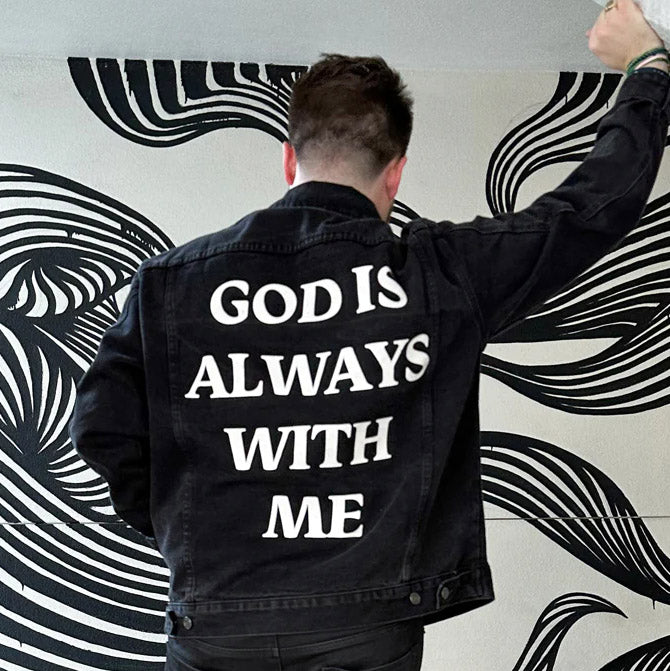 God Is Always With Me Print Jacket