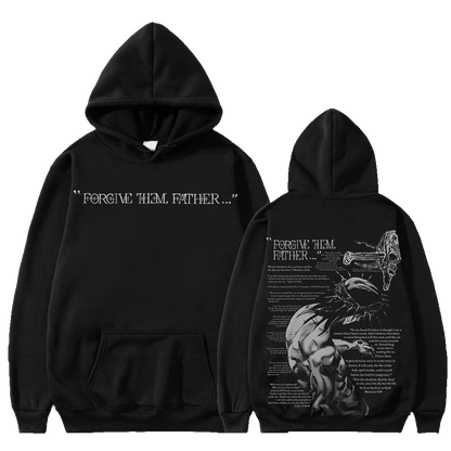 100% Cotton™️ Forgive Them,Father Bible Verses Print Long Sleeve Hoodie