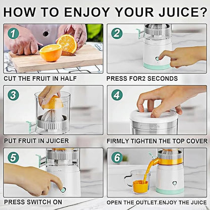 Automatic Separation Juicer, Electric Citrus Juicer, Portable Rechargeable Juicer Machines with USB Cable, Portable Juicer, Mini Multifunctional Fruit Squeezer