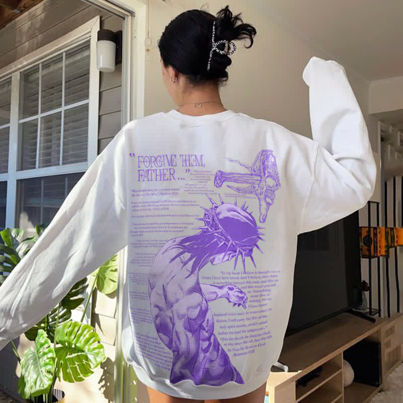 Forgive Them,Father Bible Verses Print Womens' Sweatshirt