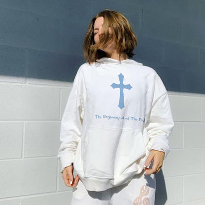 The Beginning And The End Print Women's Hoodie