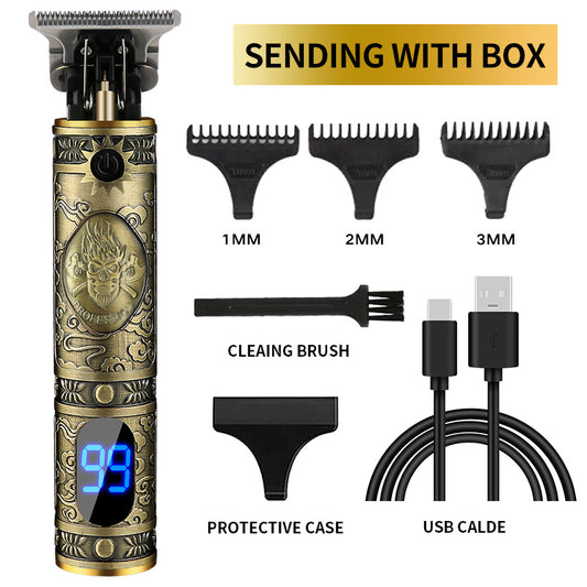 LCD Skull Fire Golden - Barber Knight Professional Hair Trimmer